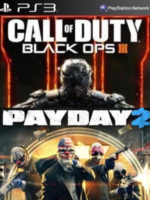 2 juegos en 1 Call of Duty Black Ops III Español  Mas PAYDAY 2 PS3