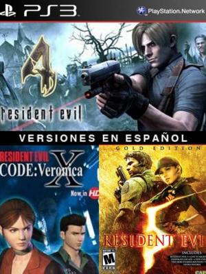 3 juegos en 1 Resident Evil 4 Mas RESIDENT EVIL CODE: Veronica X Mas RESIDENT EVIL 5 GOLD EDITION Ps3