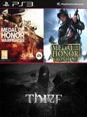 3 Juegos en 1 Thief Mas Medal of Honor Frontline Mas MEDAL OF HONOR WARFIGHTER PS3