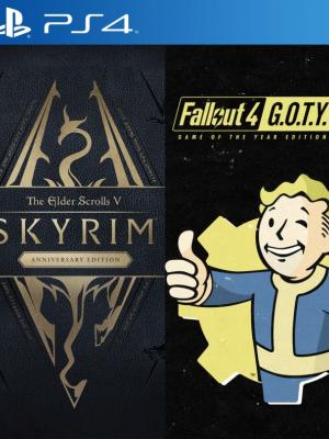 Skyrim Anniversary Edition mas Fallout 4 GOTY Bundle PS4